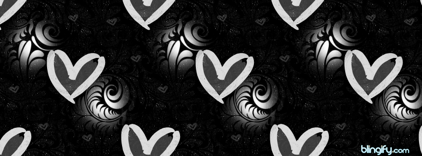 Black And White Hearts facebook cover