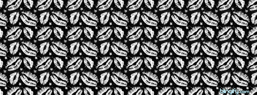 Black And White Lips facebook cover