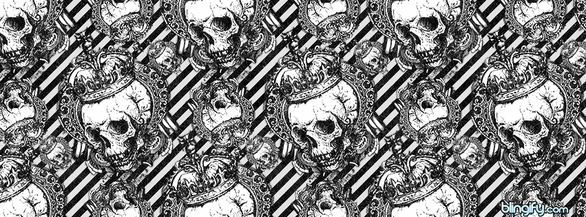 Black And White Skulls  facebook cover