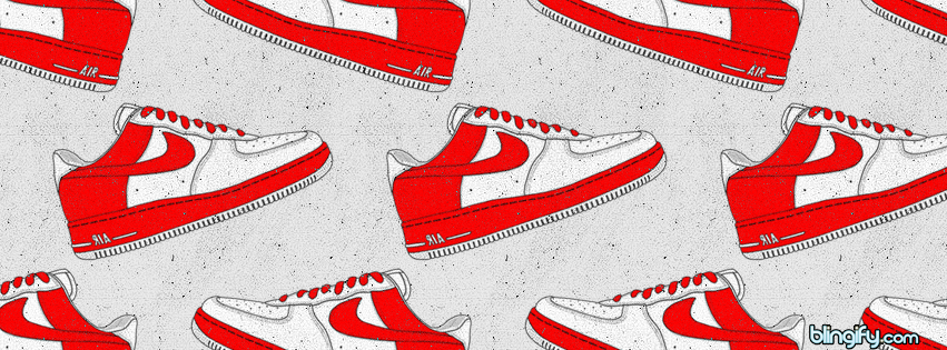 Red Nike Air Force facebook cover